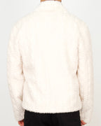 Textured Faux-Fur Zip Jacket