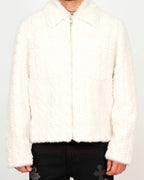 Textured Faux-Fur Zip Jacket