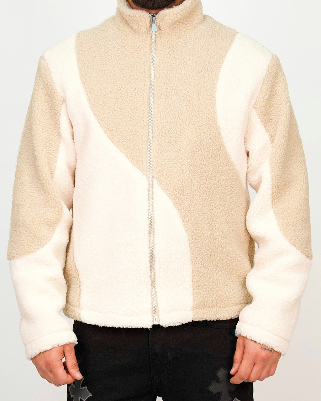 Wave-Panel Fleece Jacket
