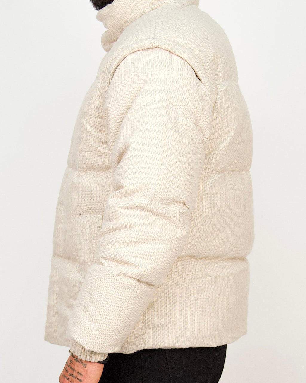 Ribbed Soft-Weave Puffer Jacket