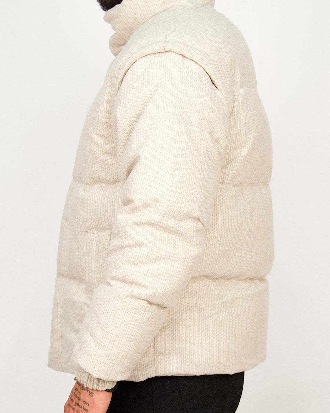 Ribbed Soft-Weave Puffer Jacket