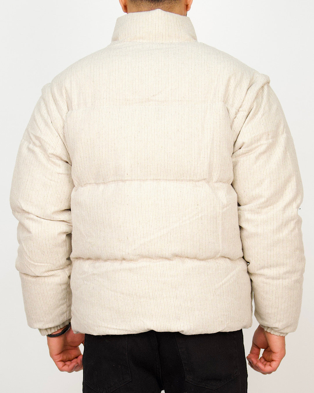 Ribbed Soft-Weave Puffer Jacket