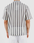Textured Stripe Revere Collar Shirt