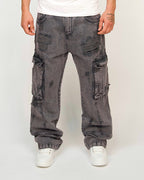 Distressed Utility Cargo Jeans