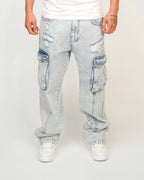Distressed Utility Cargo Jeans