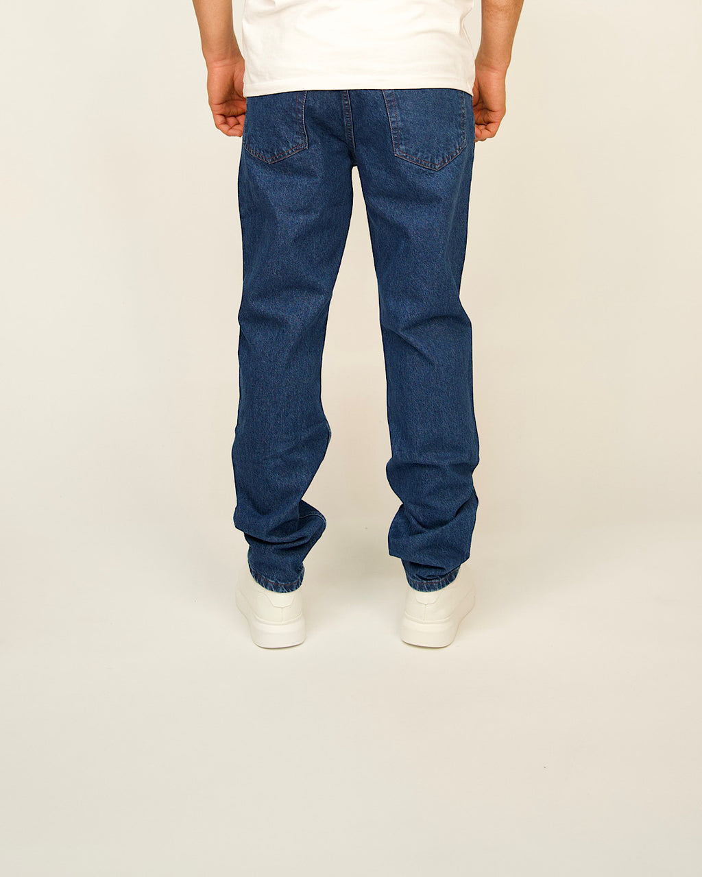 Cross-Appliqué Straight-Leg Jeans
