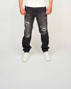 Heavy Distress Paint-Splatter Jeans