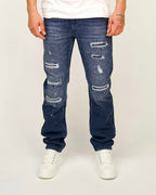 Rip & Paint-Detail Denim Jeans