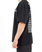 Oversized Typography Graphic Black T-Shirt