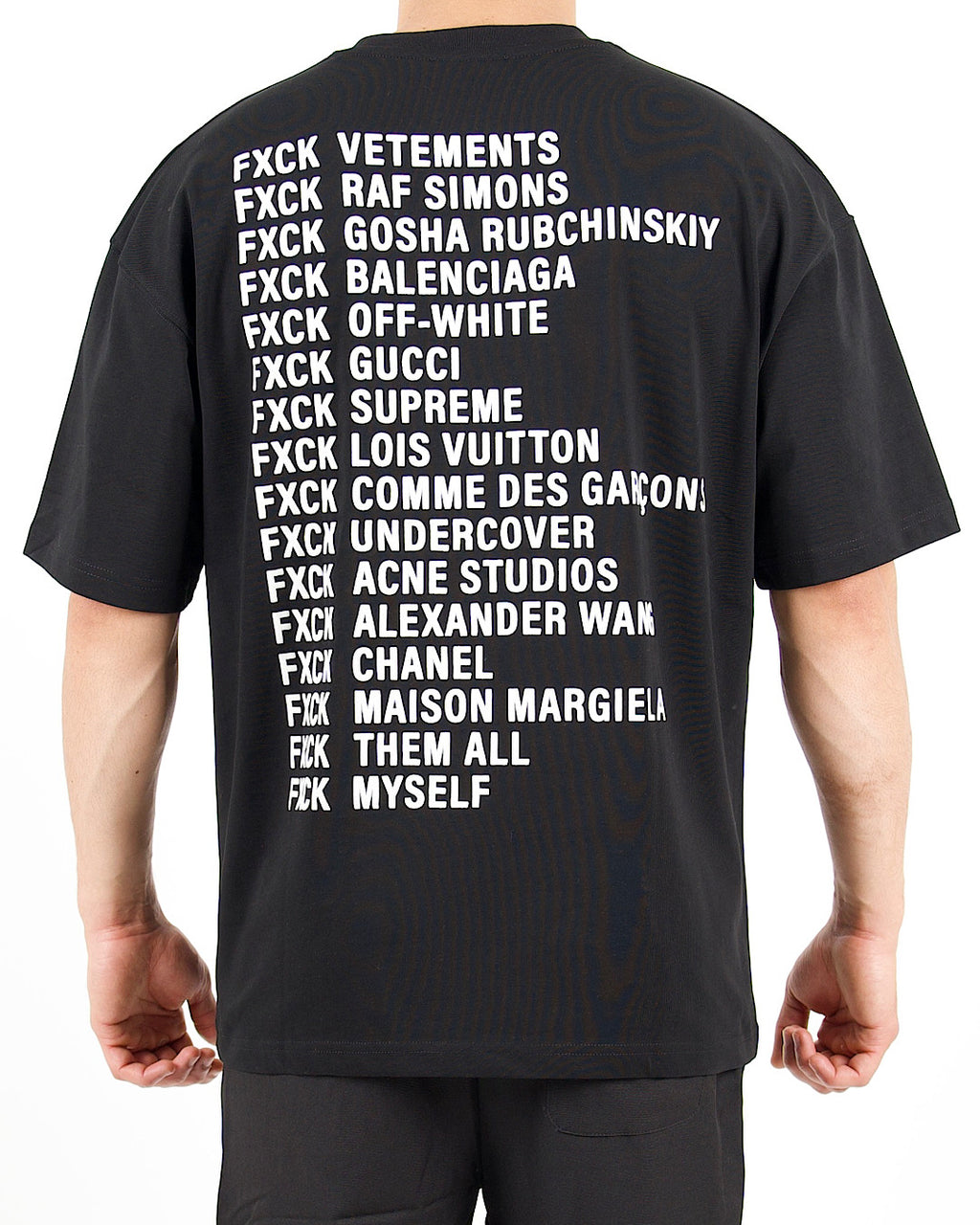 Oversized Typography Graphic Black T-Shirt