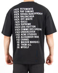 Oversized Typography Graphic Black T-Shirt