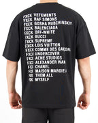 Oversized Typography Graphic Black T-Shirt