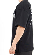 Oversized Saint Dept Logo Back Print Black Tshirt