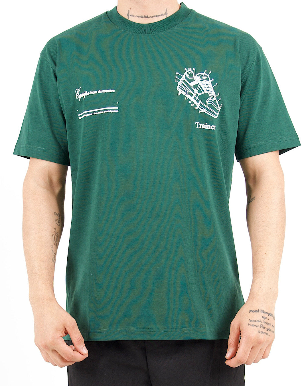 Sneaker Blueprint Graphic Green T-Shirt