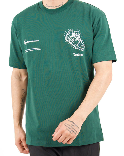 Sneaker Blueprint Graphic Green T-Shirt