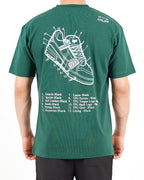 Sneaker Blueprint Graphic Green T-Shirt