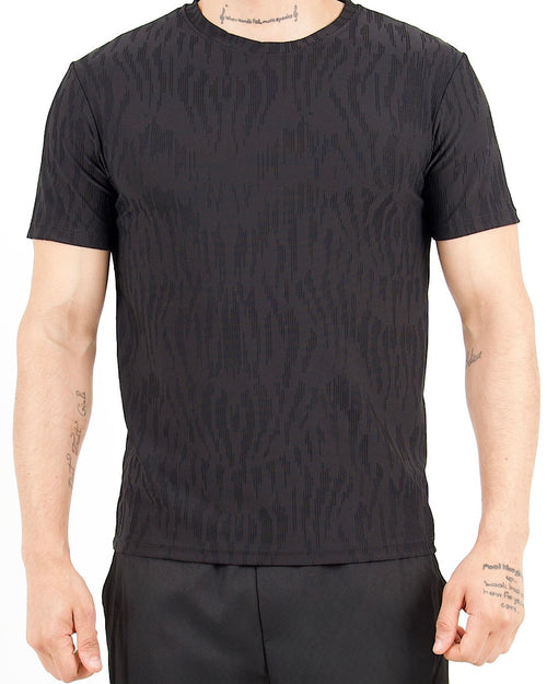 Jacquard Black Slim Fit T-Shirt