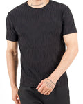 Jacquard Black Slim Fit T-Shirt
