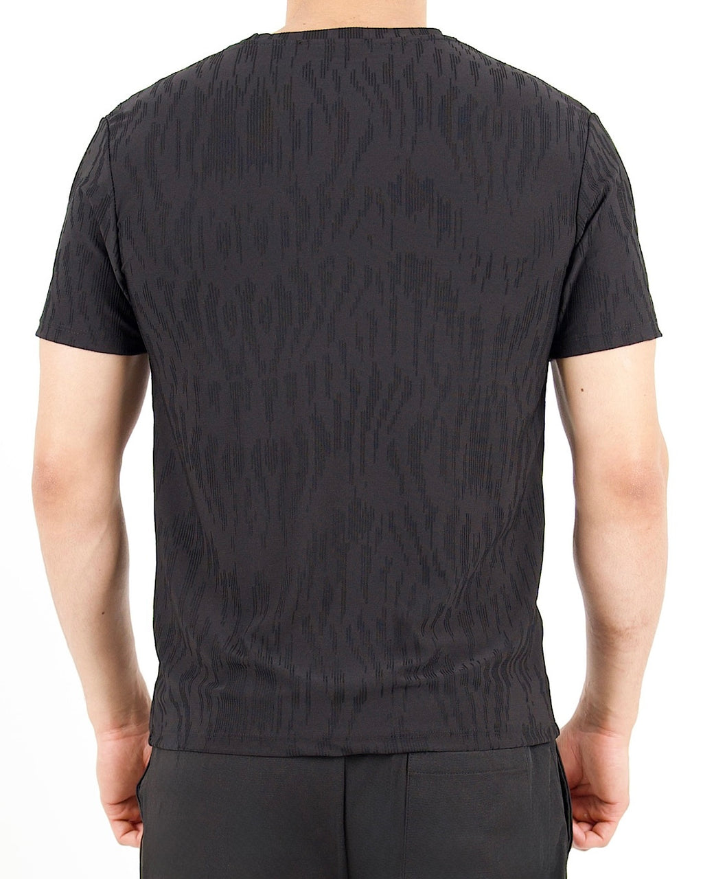 Jacquard Black Slim Fit T-Shirt