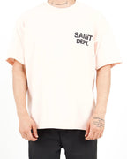 Oversized Saint Dept Logo Back Print Pink Tshirt