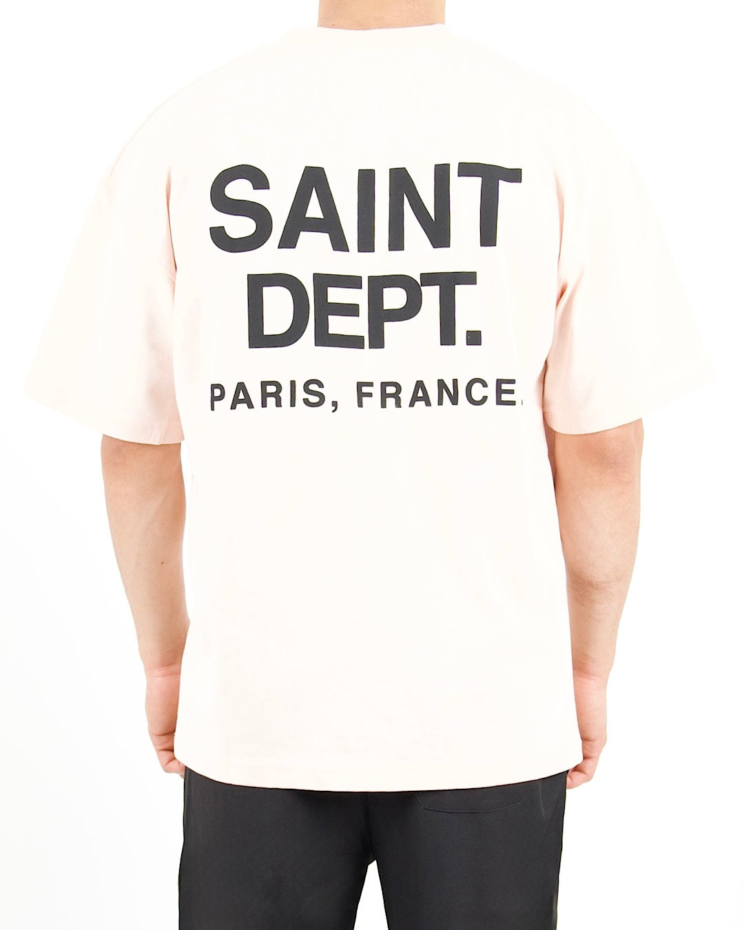 Oversized Saint Dept Logo Back Print Pink Tshirt