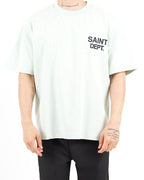 Oversized Saint Dept Logo Back Print Mint Tshirt