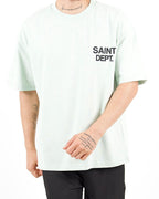 Oversized Saint Dept Logo Back Print Mint Tshirt