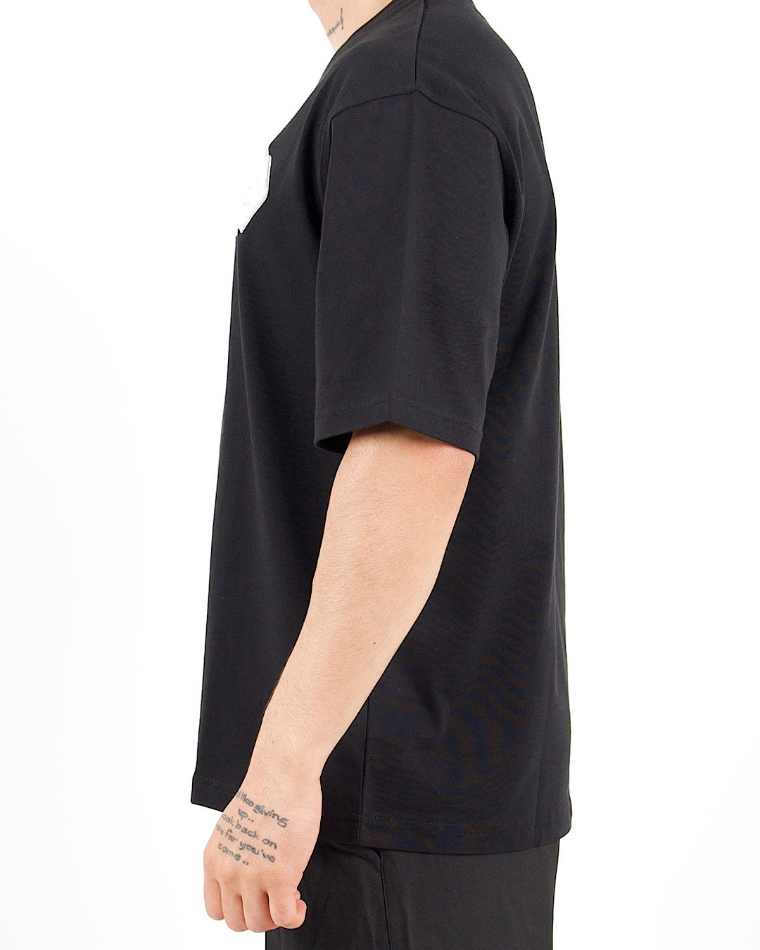 Oversized Lock Patch Black T-Shirt