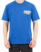 Oversized Saint Club Graphic Back Print Blue T-Shirt