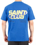 Oversized Saint Club Graphic Back Print Blue T-Shirt