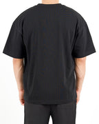 Oversized Varsity Patch Black T-Shirt