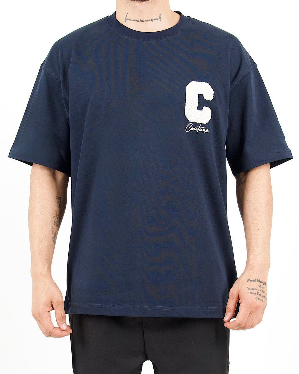 Oversized Varsity Patch Navy T-Shirt