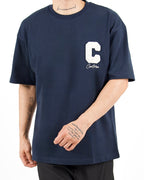 Oversized Varsity Patch Navy T-Shirt