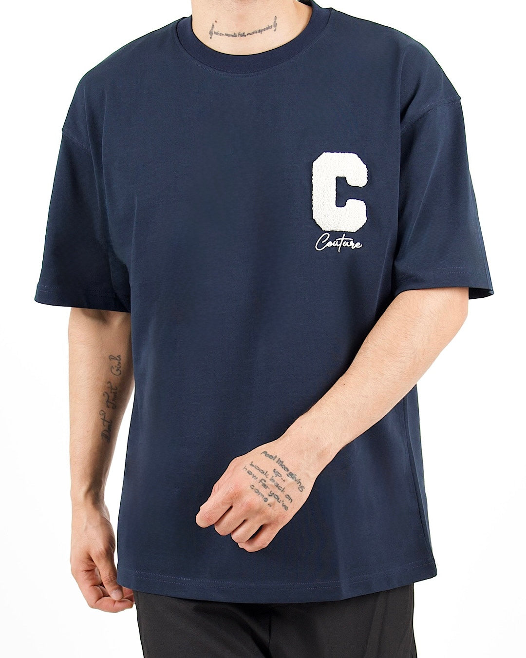 Oversized Varsity Patch Navy T-Shirt