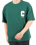Oversized Varsity Patch Green T-Shirt