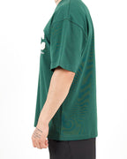 Oversized Varsity Patch Green T-Shirt
