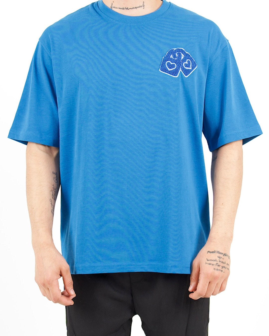 Oversized Lock Patch Blue T-Shirt