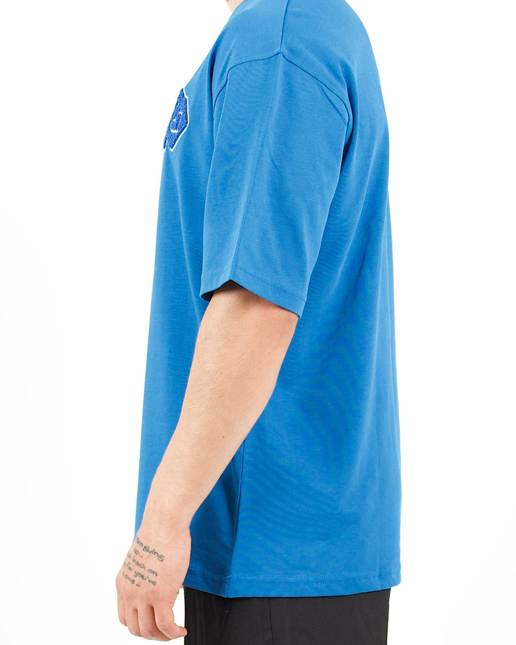 Oversized Lock Patch Blue T-Shirt