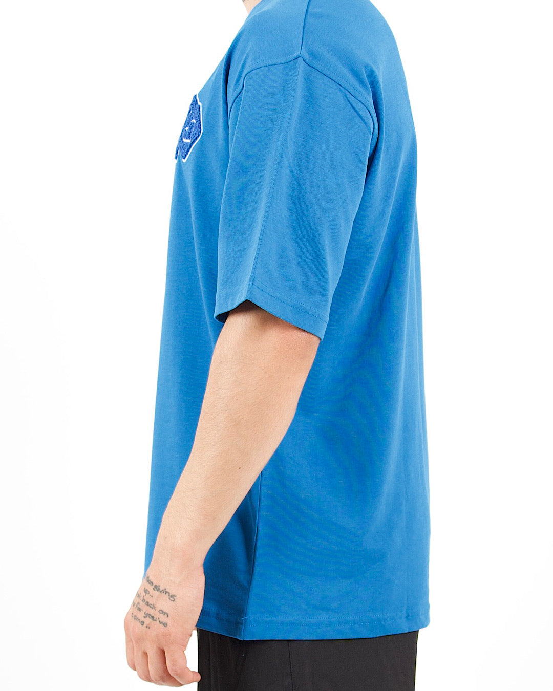Oversized Lock Patch Blue T-Shirt