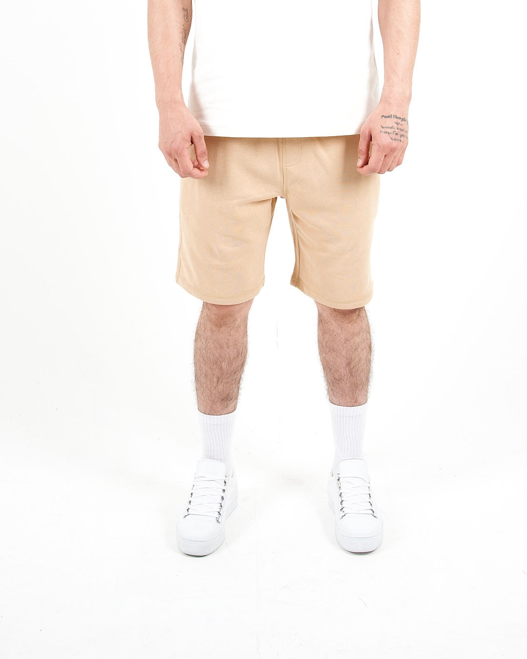 Relaxed Fit Camel Jersey Shorts