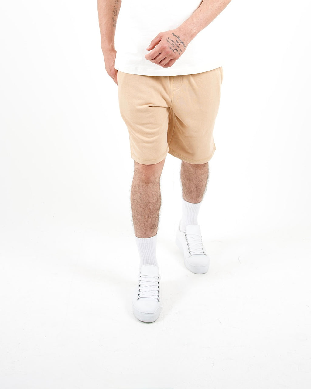 Relaxed Fit Camel Jersey Shorts