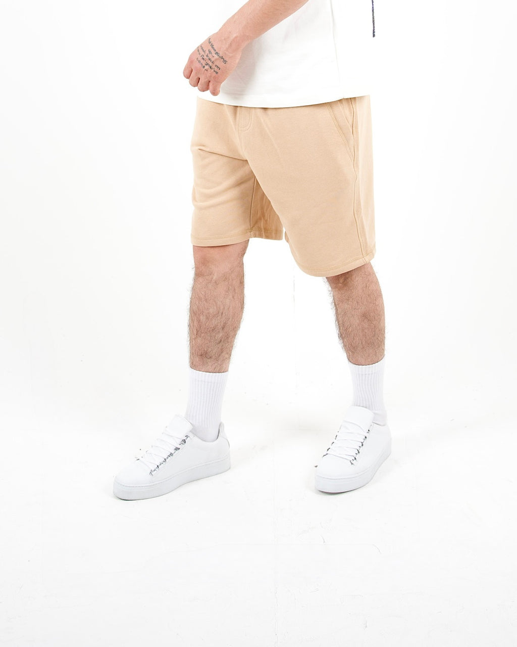 Relaxed Fit Camel Jersey Shorts