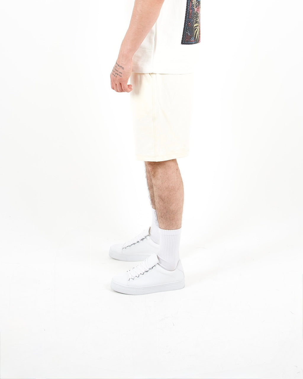 Relaxed Fit Beige Jersey Shorts