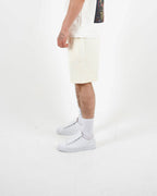 Relaxed Fit Cream Jersey Shorts