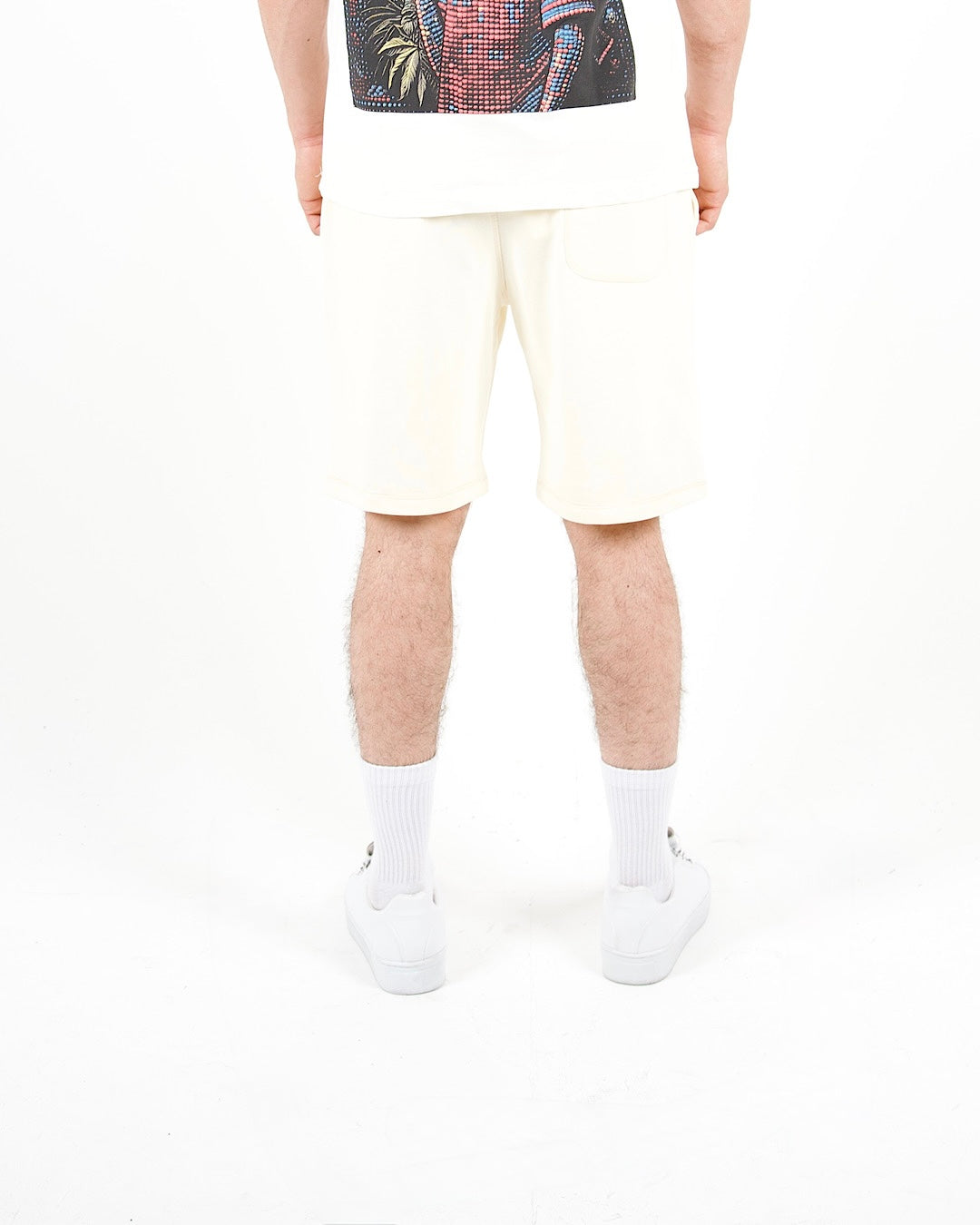 Relaxed Fit Beige Jersey Shorts