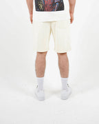 Relaxed Fit Cream Jersey Shorts