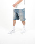 Distressed Denim Blue Jorts