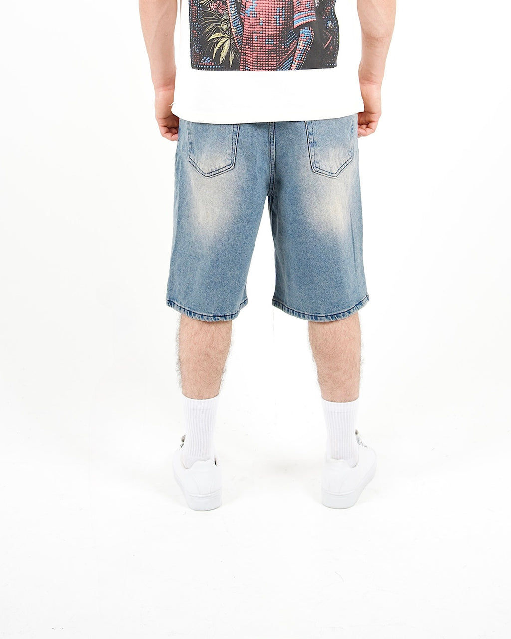 Distressed Denim Blue Jorts