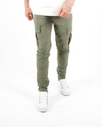 Slim Fit Stretch Cargo Trousers - Khaki