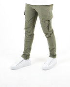 Slim Fit Stretch Cargo Trousers - Khaki